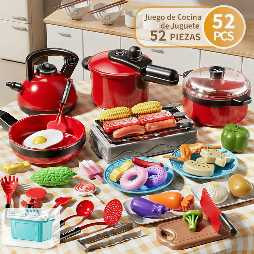 Cocina de juguete para niñas set de utensilios - 8