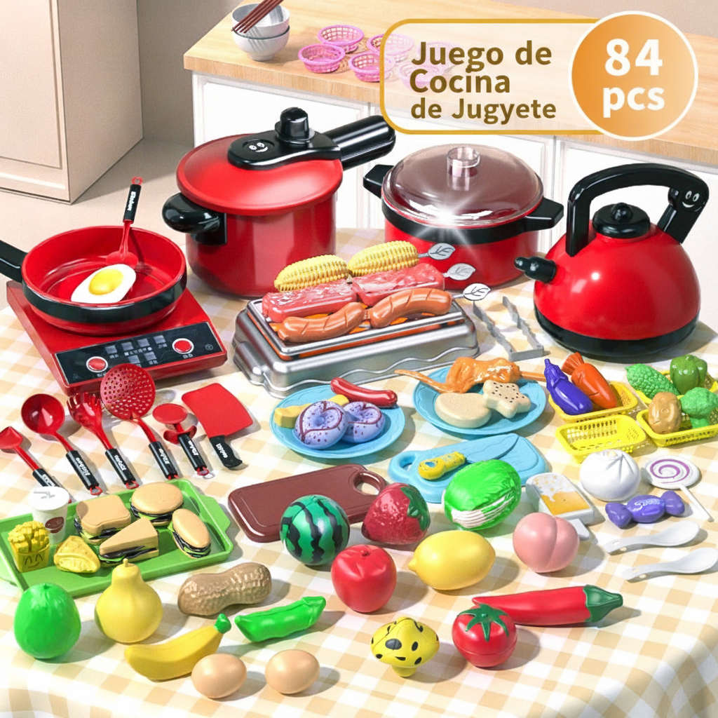 Cocina de juguete para niñas set de utensilios - 9