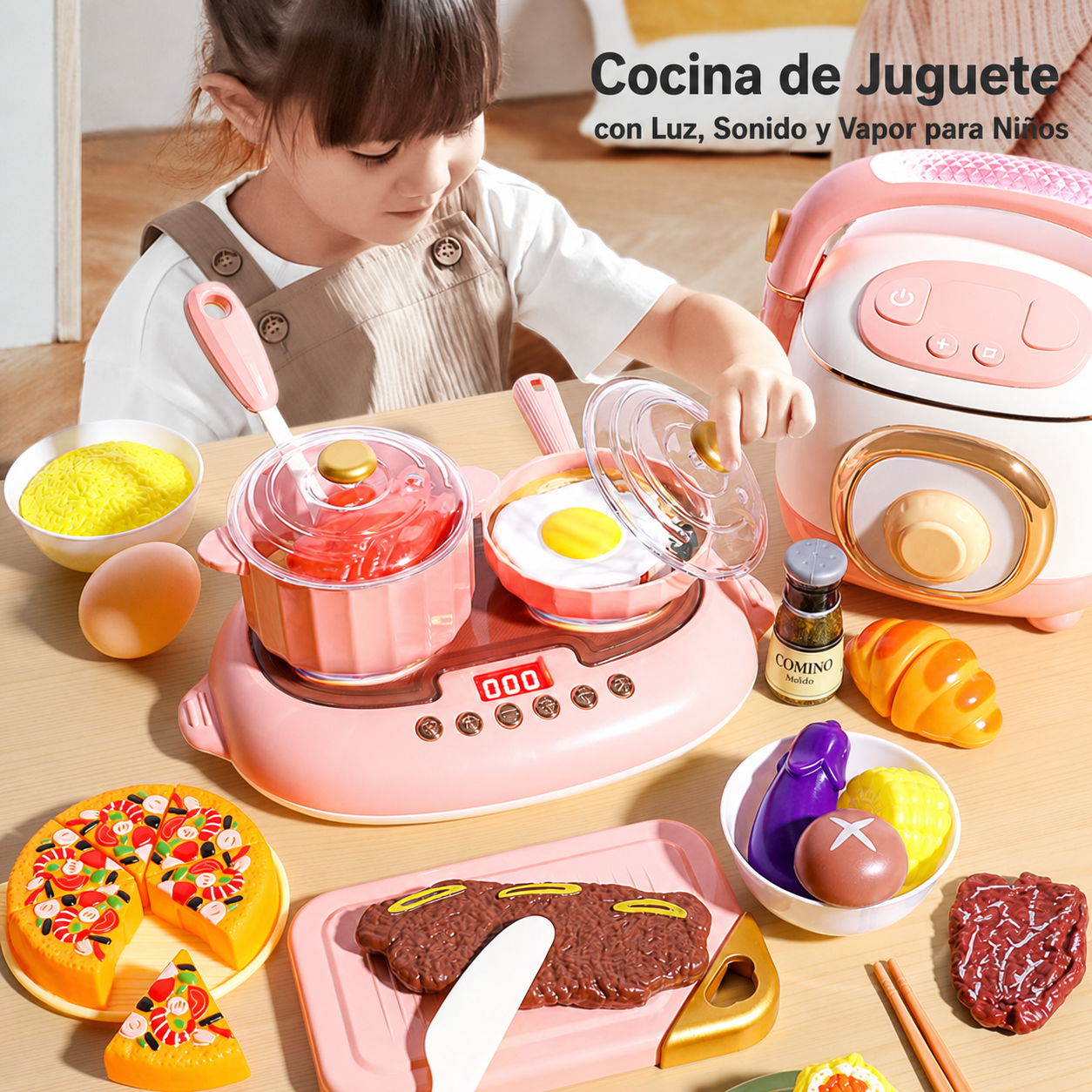 Cocina de Juguete con Luz, Sonido para Niños - 1