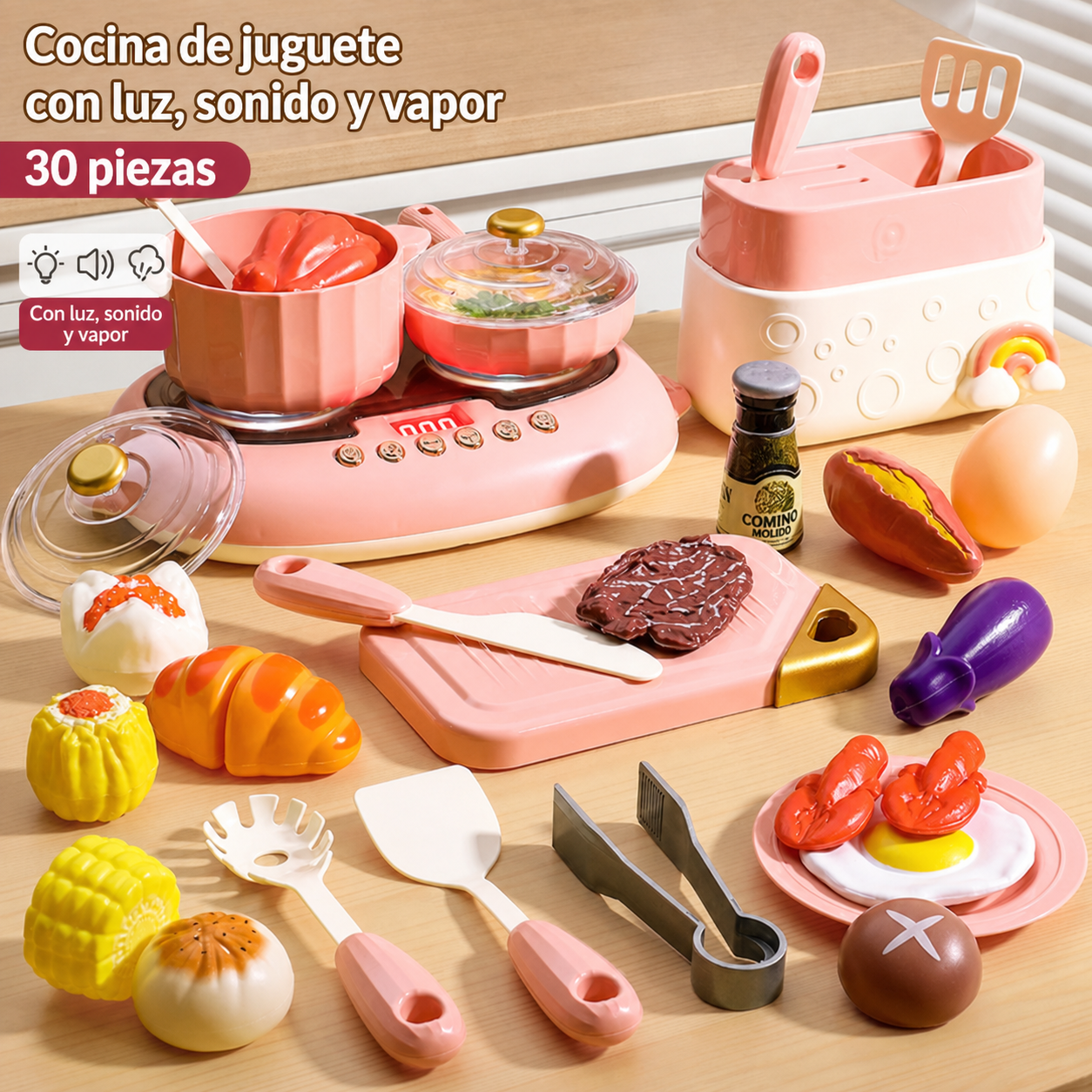Cocina de Juguete con Luz, Sonido para Niños - 7