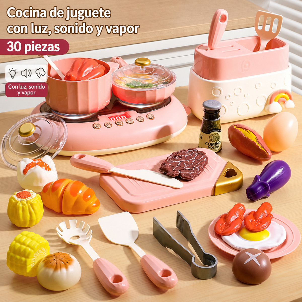 Cocina de Juguete con Luz, Sonido para Niños - 7
