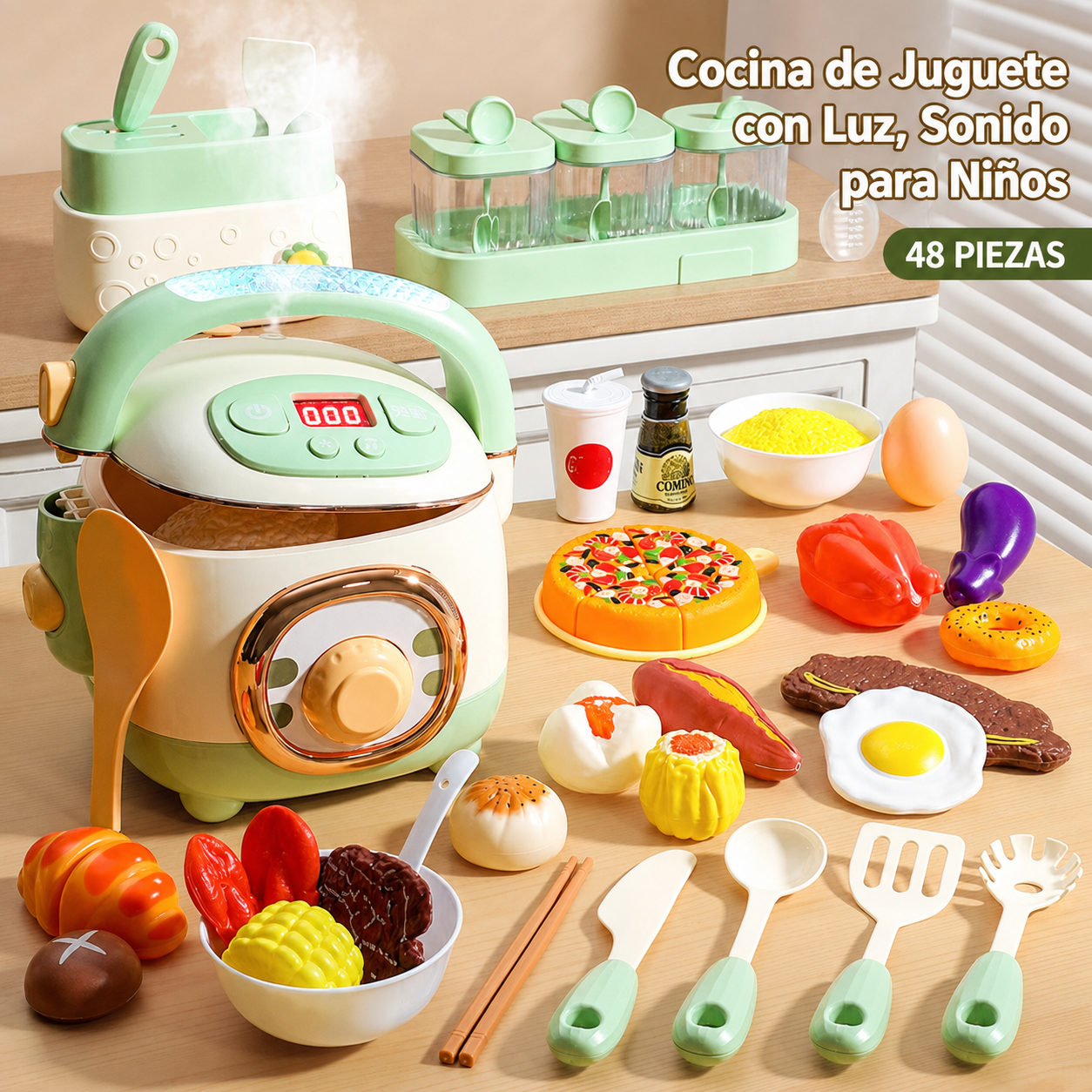 Cocina de Juguete con Luz, Sonido para Niños
