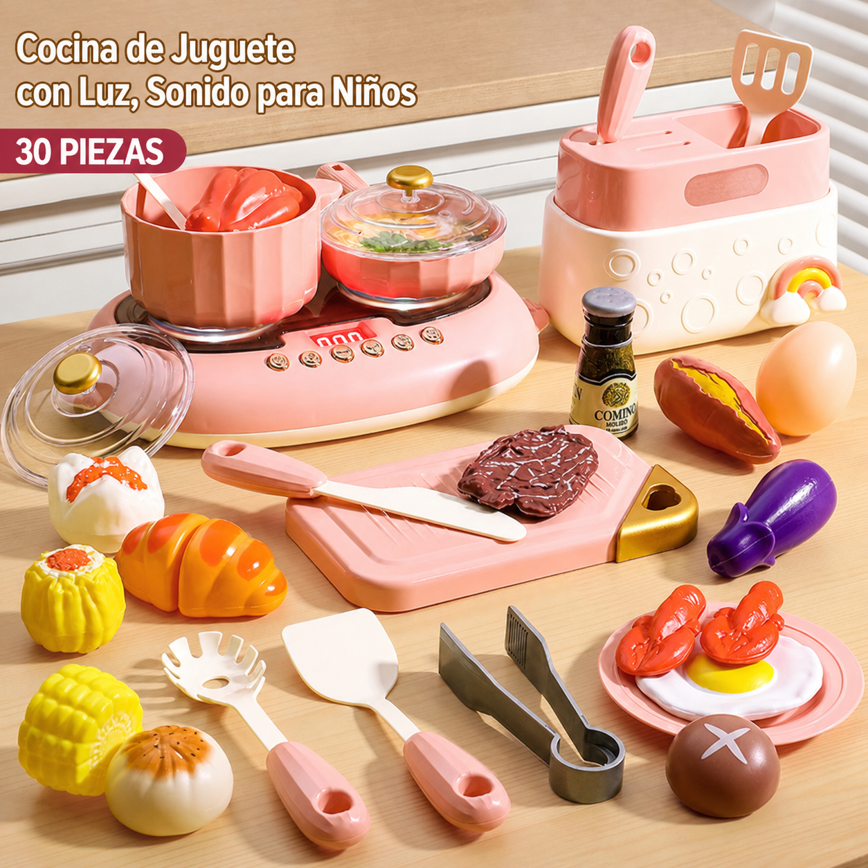 Cocina de Juguete con Luz, Sonido para Niños