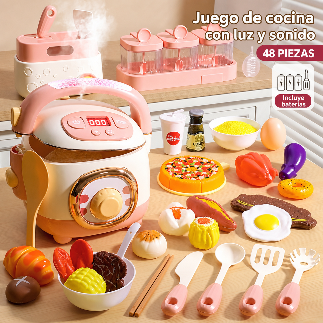 Cocina de Juguete con Luz, Sonido para Niños