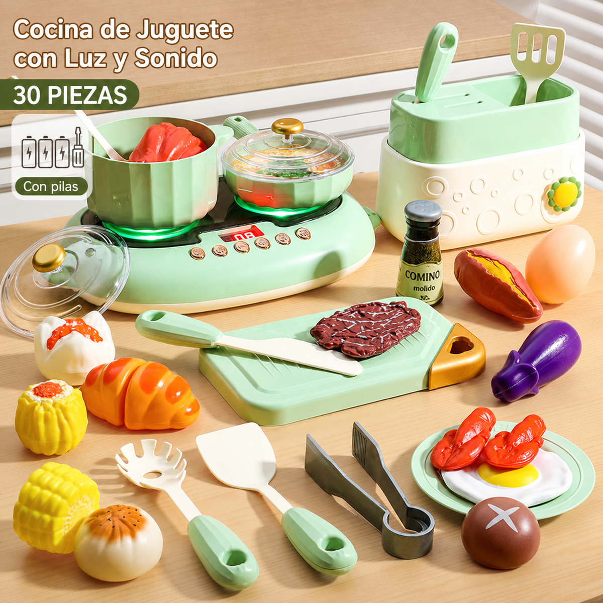 Cocina de Juguete con Luz, Sonido para Niños