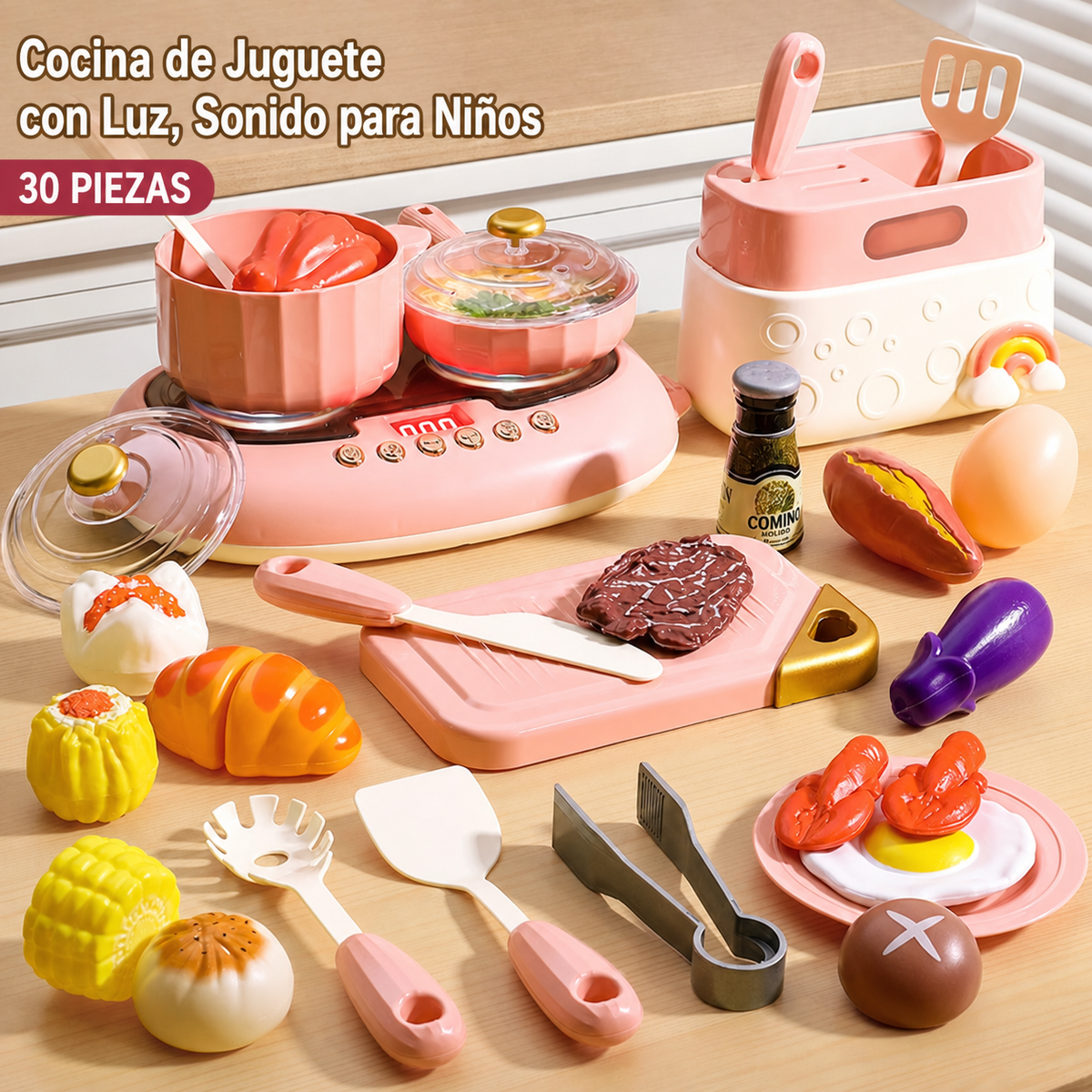 Cocina de Juguete con Luz, Sonido para Niños