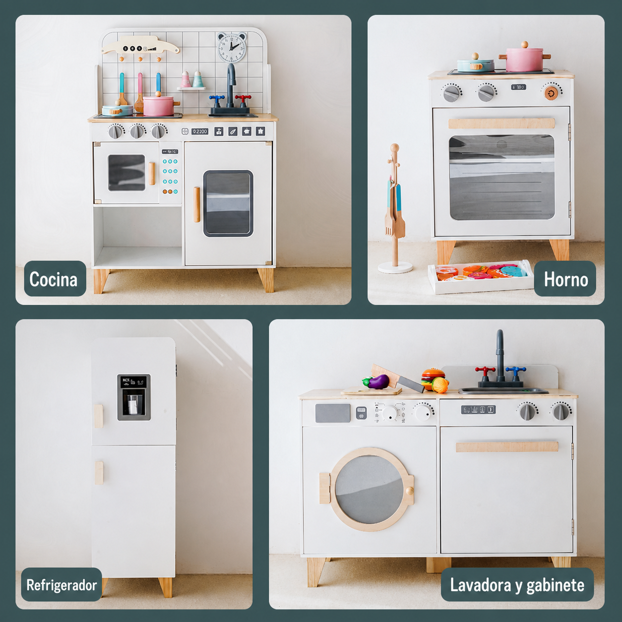 Cocina de Juguete de Madera con Luz y Sonido para Niños - 4