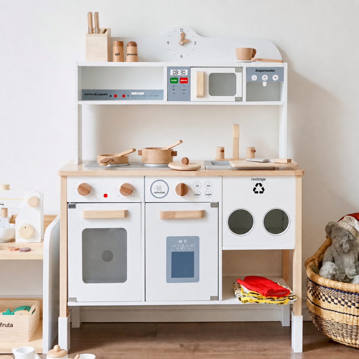 Cocina de Juguete de Madera con Luz y Sonido para Niños - 9