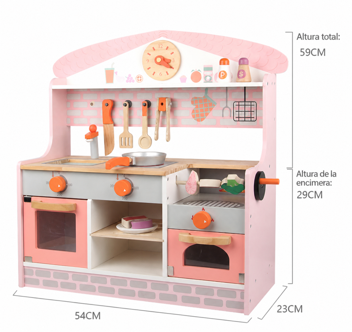 Cocina de Juguete de Madera con Luz y Sonido para Niños