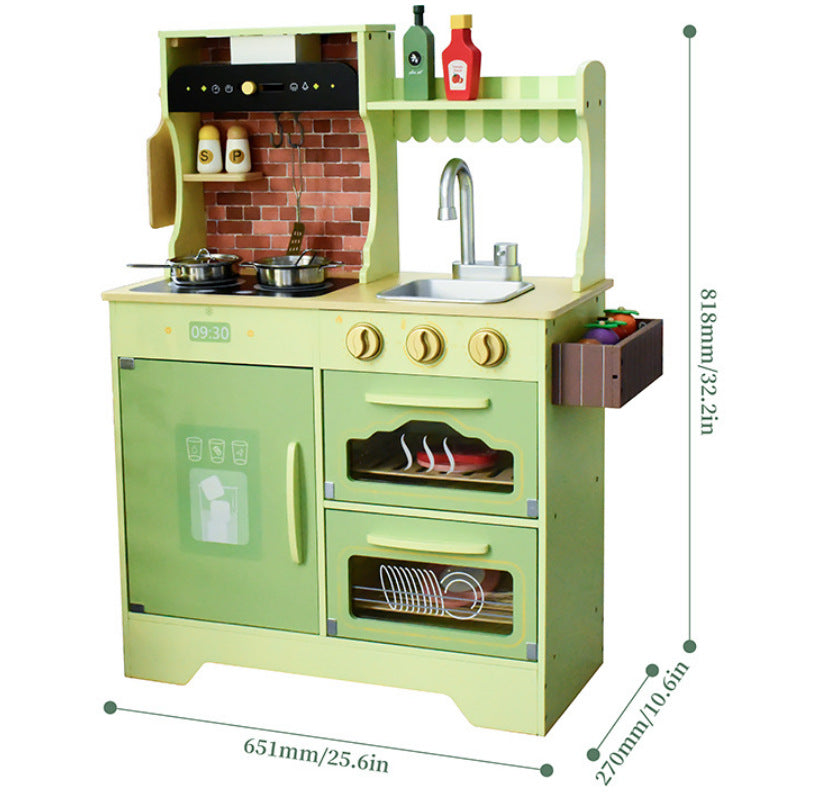 Cocina de Juguete de Madera con Luz y Sonido para Niños