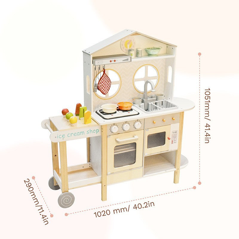 Cocina de Juguete de Madera con Luz y Sonido para Niños