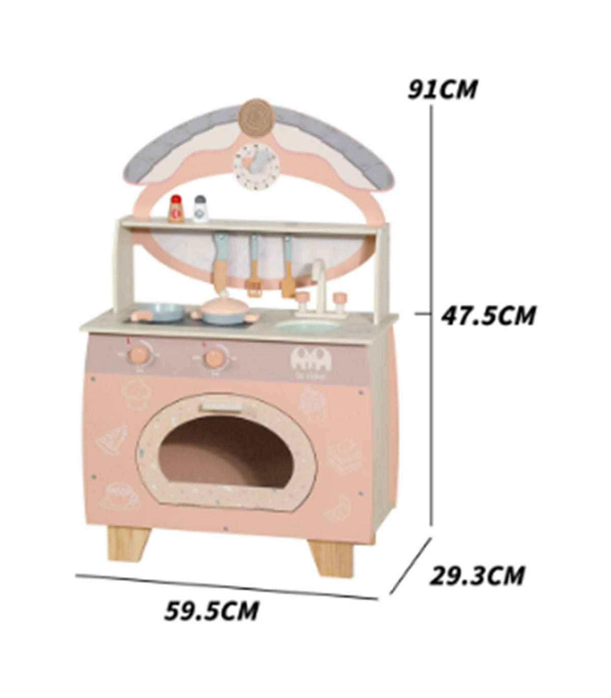Cocina de Juguete de Madera con Luz y Sonido para Niños