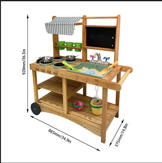 Cocina de Juguete de Madera con Luz y Sonido para Niños