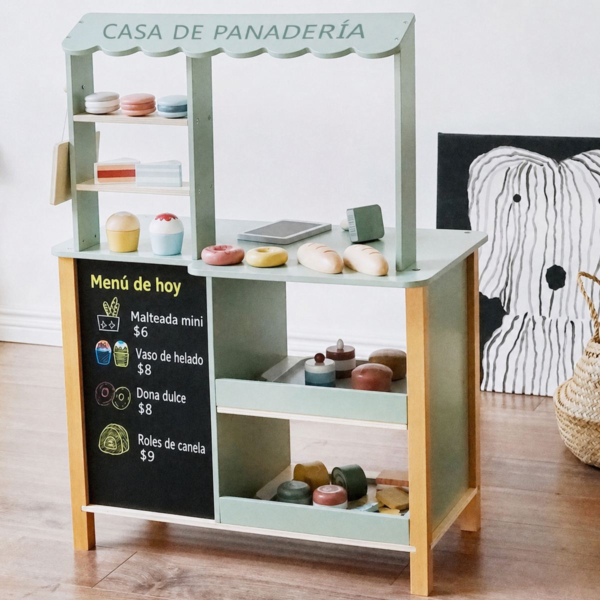 Cocina de Juguete de Madera con Luz y Sonido para Niños