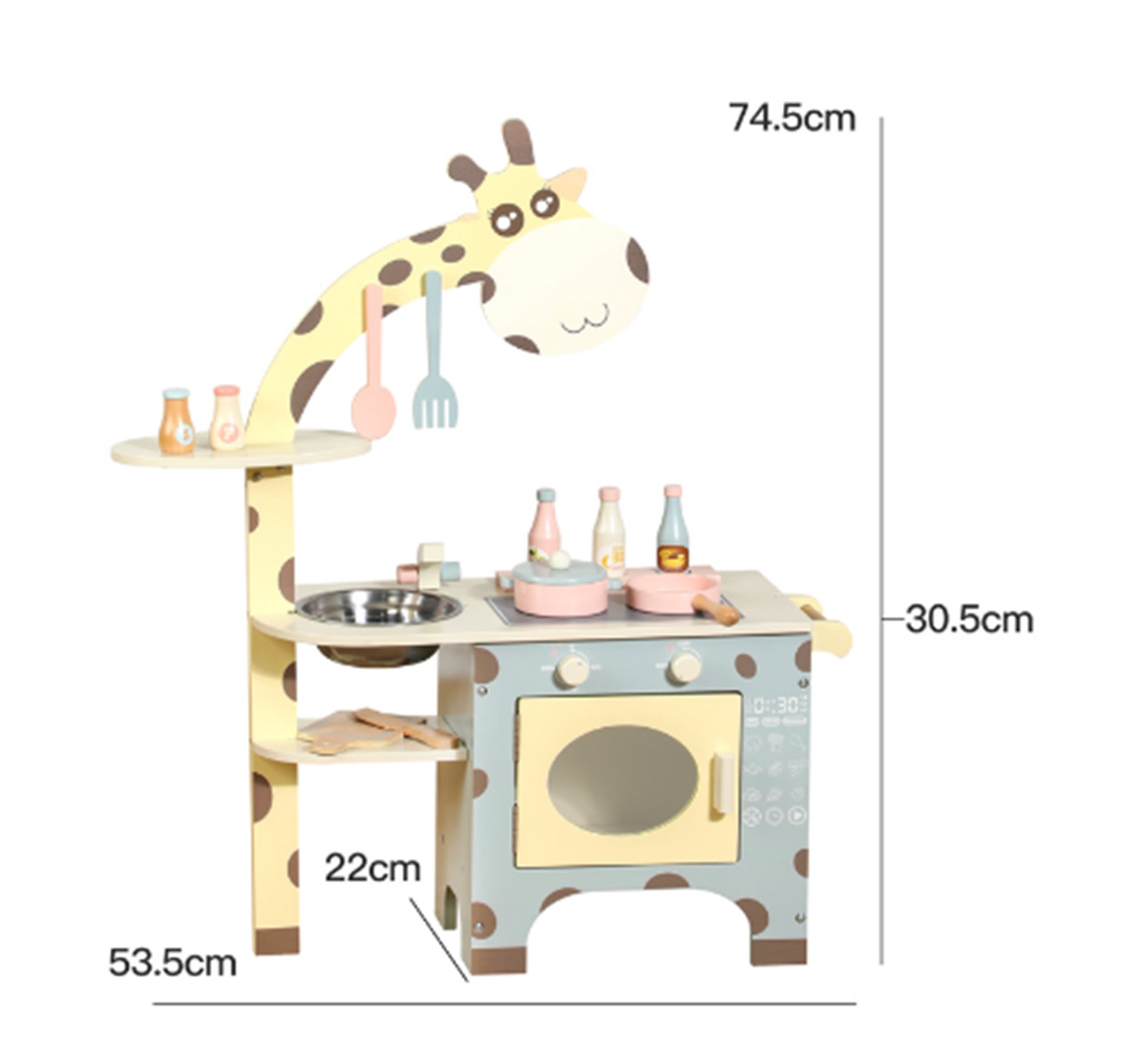 Cocina de Juguete de Madera con Luz y Sonido para Niños