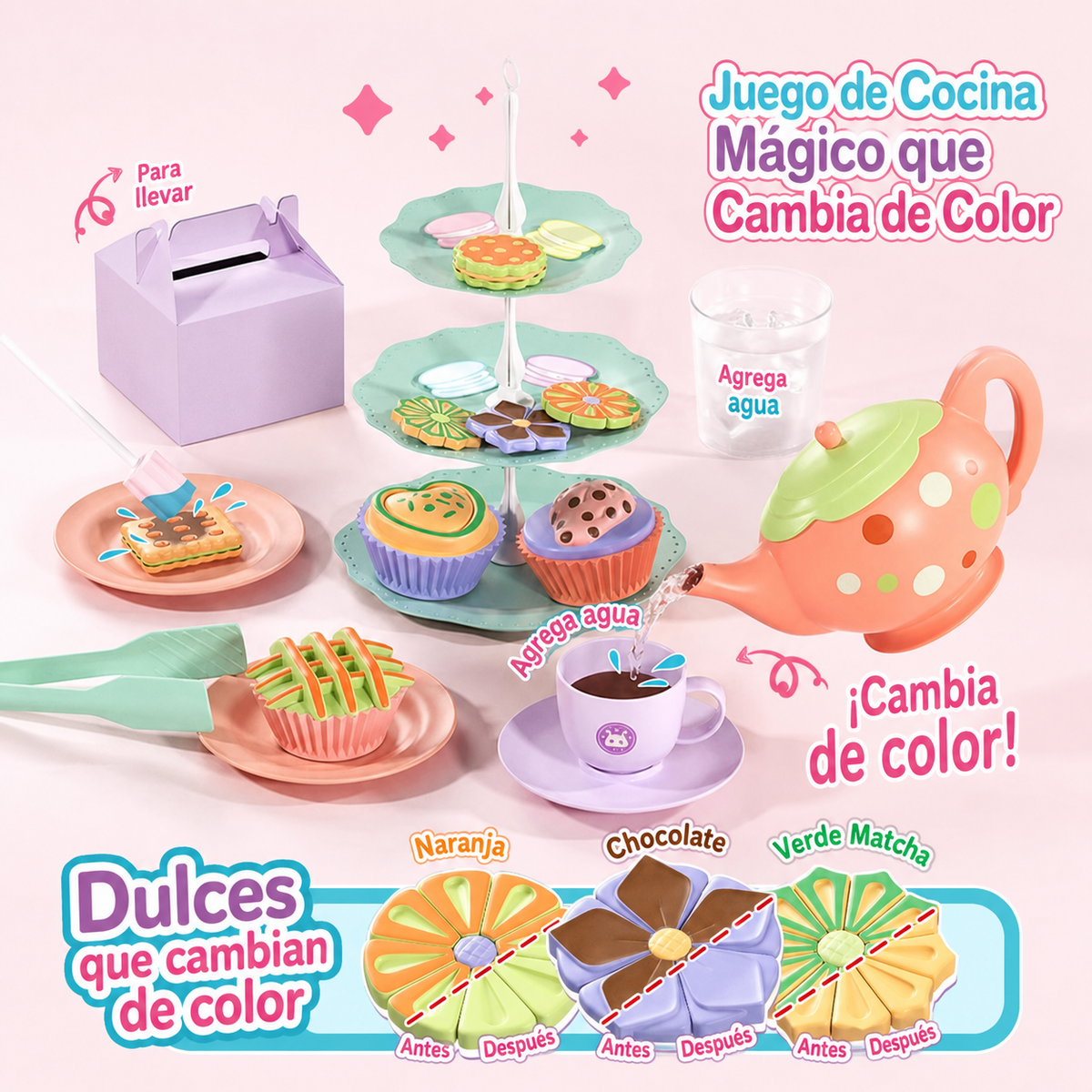 Juego de Cocina Mágico que Cambia de Color para Niños - 1
