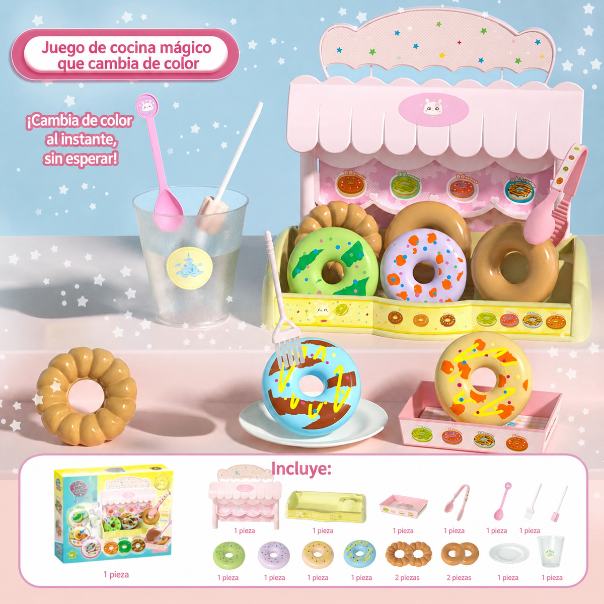 Juego de Cocina Mágico que Cambia de Color para Niños - 7