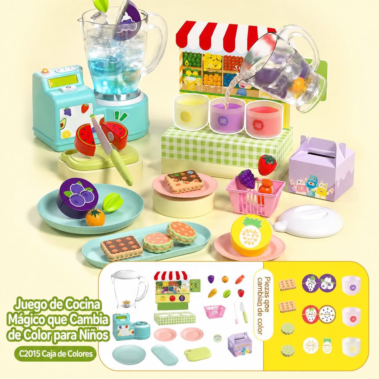 Juego de Cocina Mágico que Cambia de Color para Niños