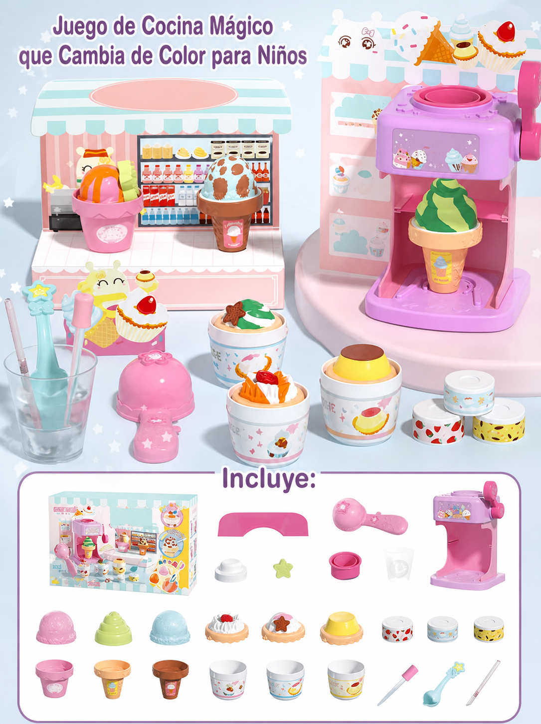 Juego de Cocina Mágico que Cambia de Color para Niños