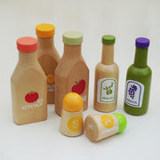 Botellas de cocina de madera juego de roles niños - 1