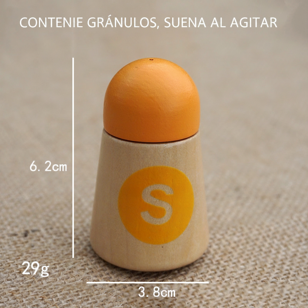 Botellas de cocina de madera juego de roles niños - 6