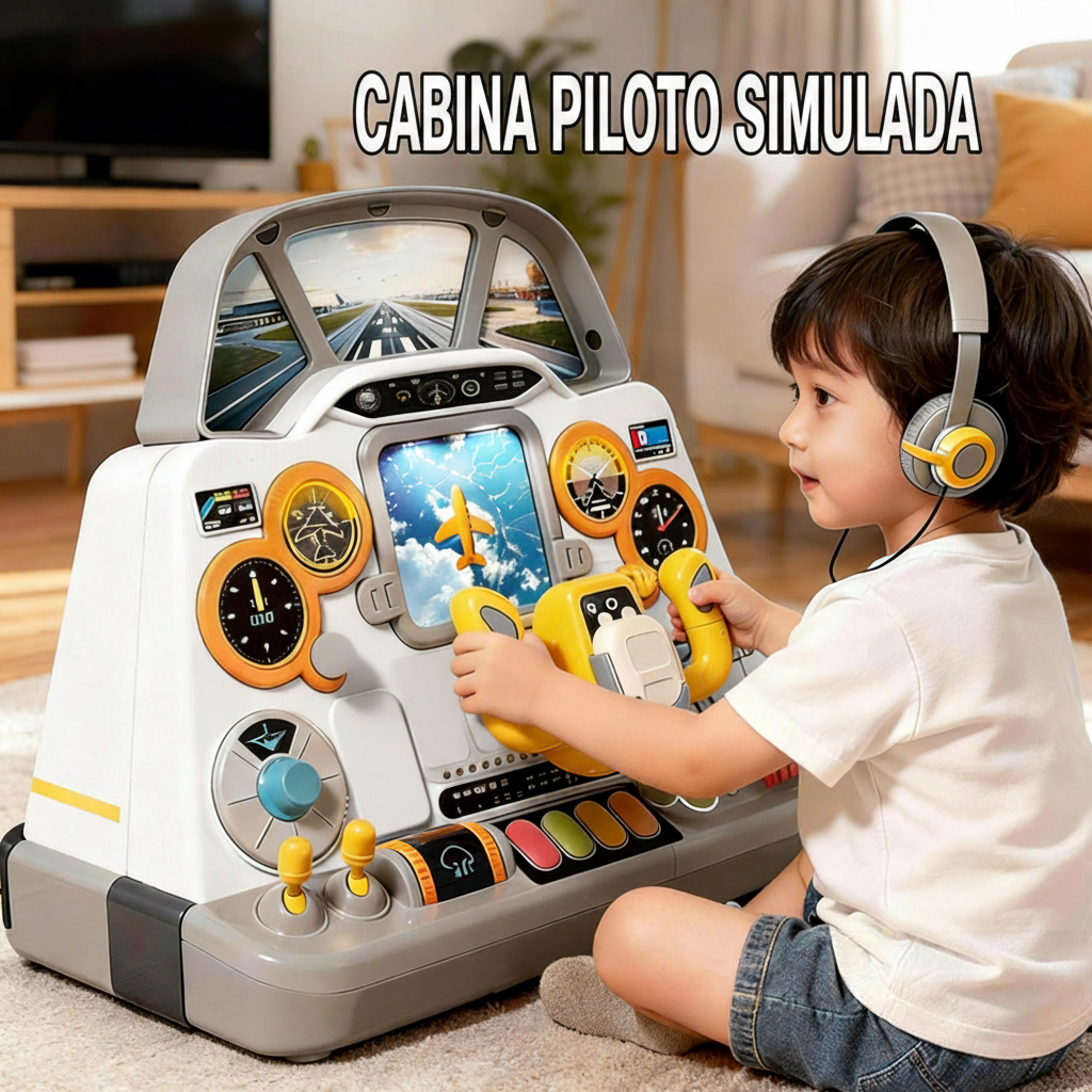 Cabina de Piloto Simulada para Niños 4-6 Años - 1