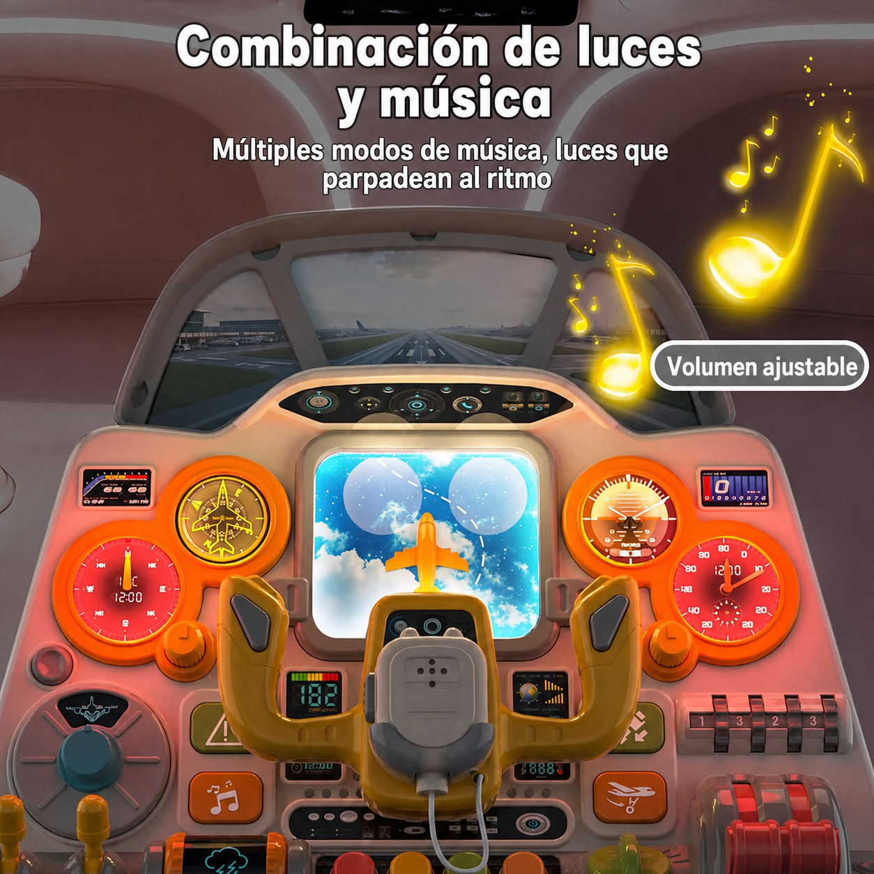 Cabina de Piloto Simulada para Niños 4-6 Años - 2