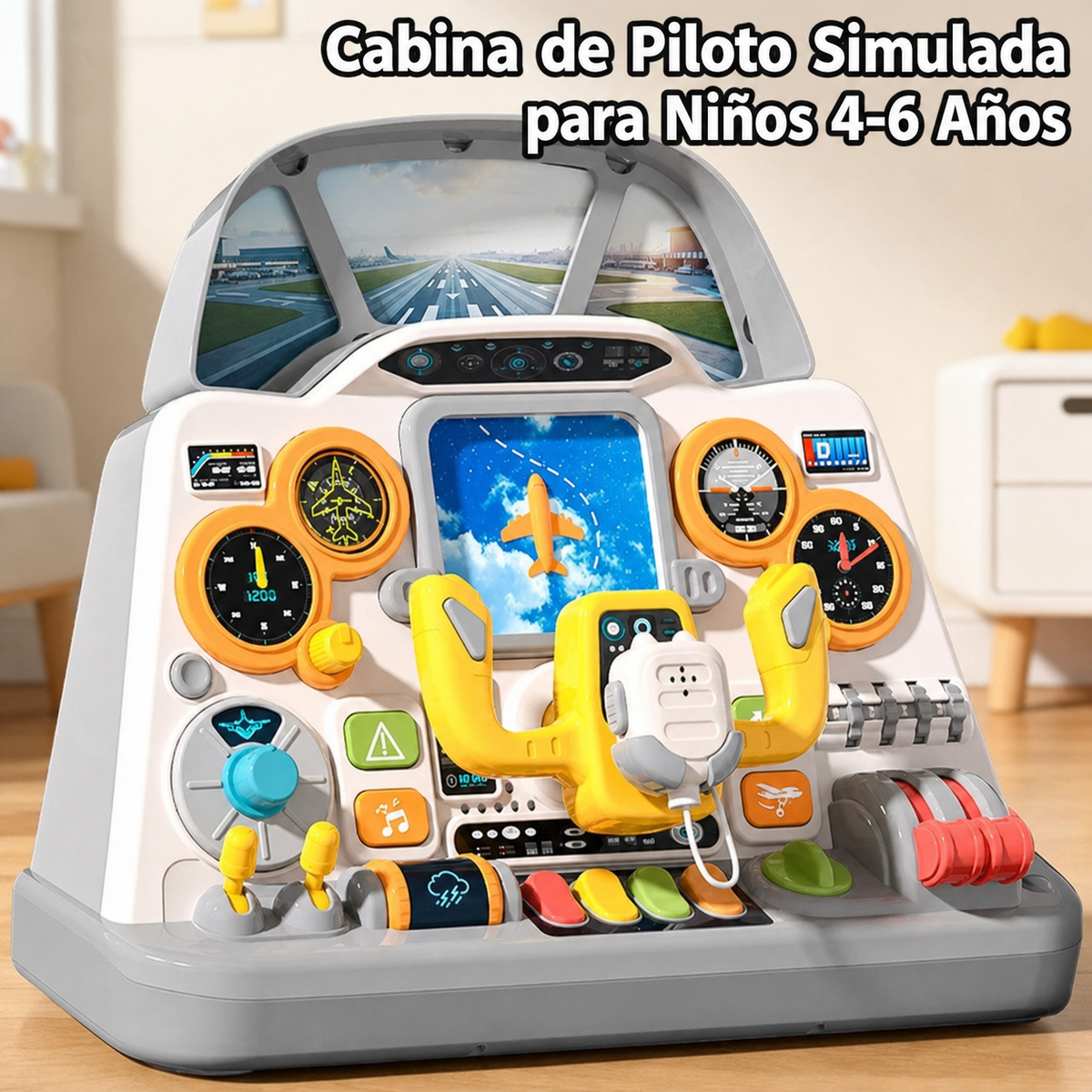 Cabina de Piloto Simulada para Niños 4-6 Años