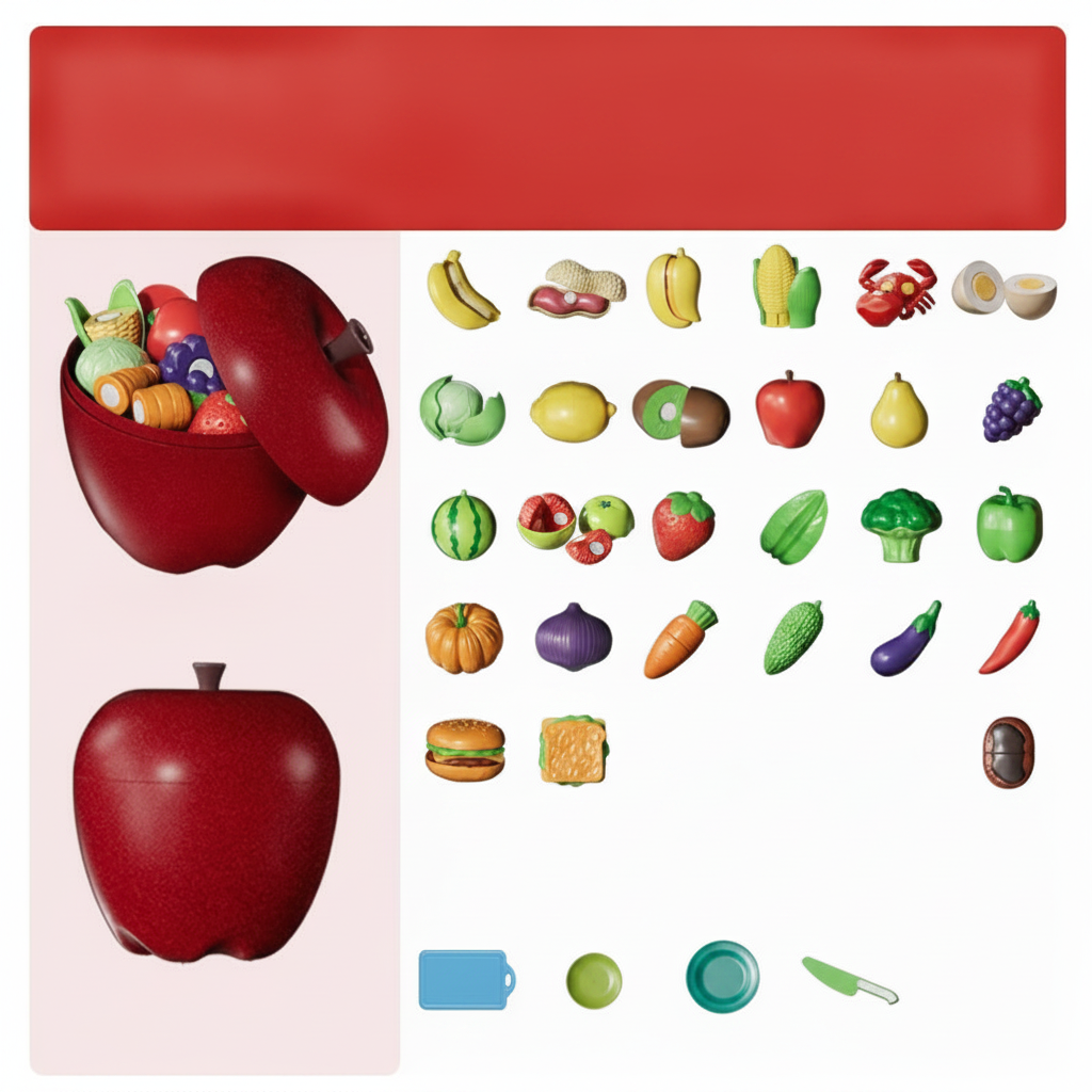Juguete de cortar frutas y verduras para niños 3-6 años - 6