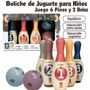 Boliche de Juguete para Niños Set 6 Pinos y 2 Bolas - 1