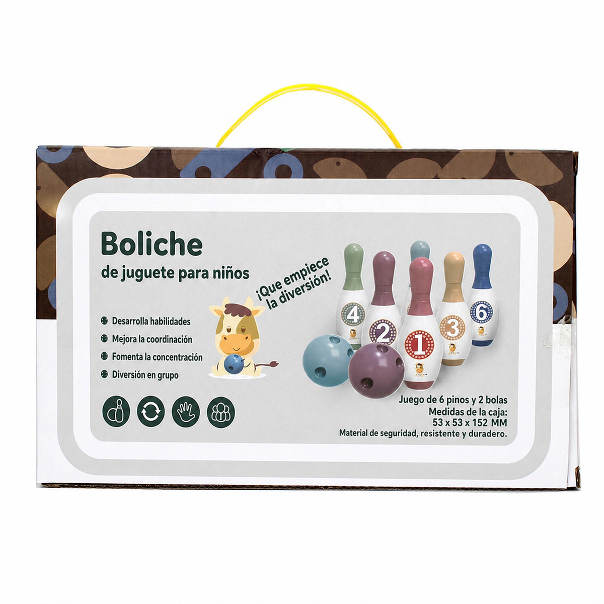 Boliche de Juguete para Niños Set 6 Pinos y 2 Bolas - 3