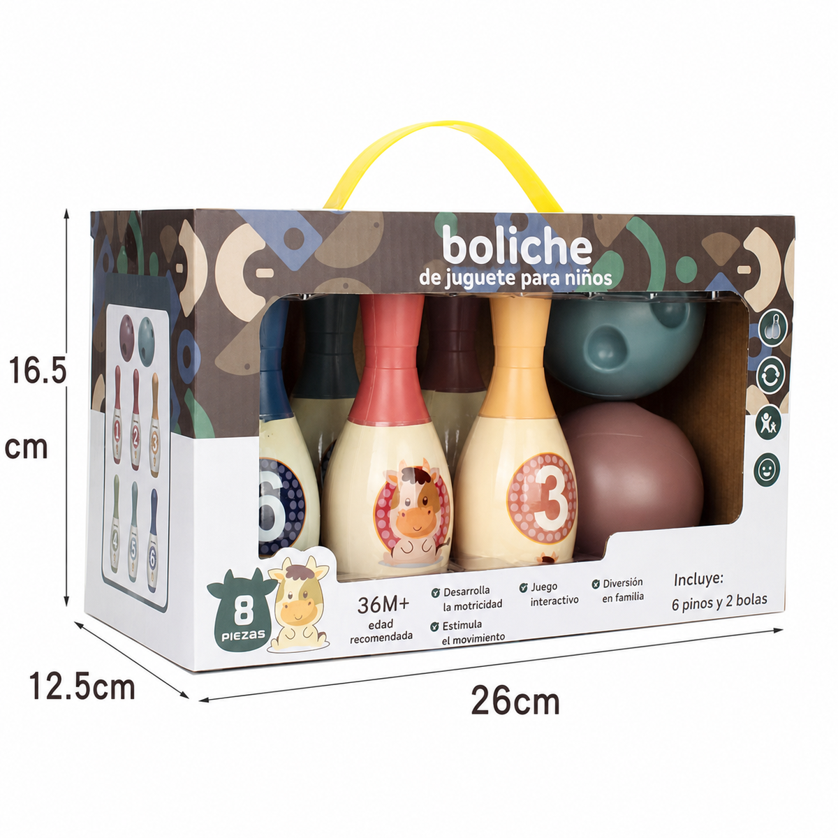 Boliche de Juguete para Niños Set 6 Pinos y 2 Bolas - 4