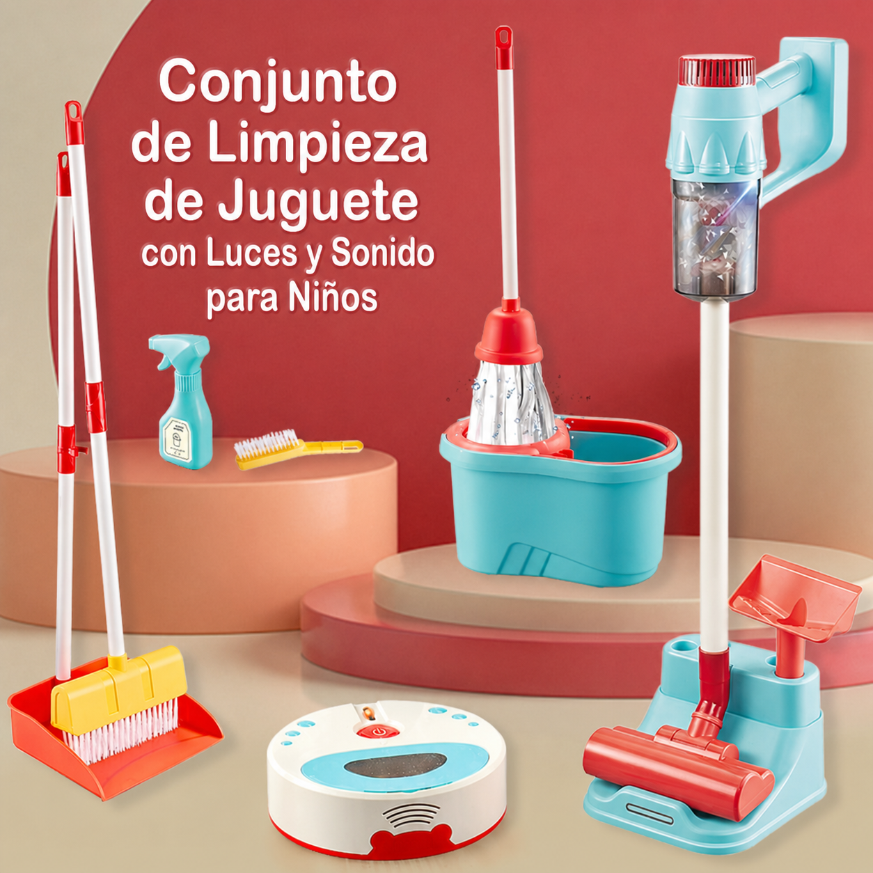 Set de Limpieza de Juguete con Luces y Sonido para Niños - 1