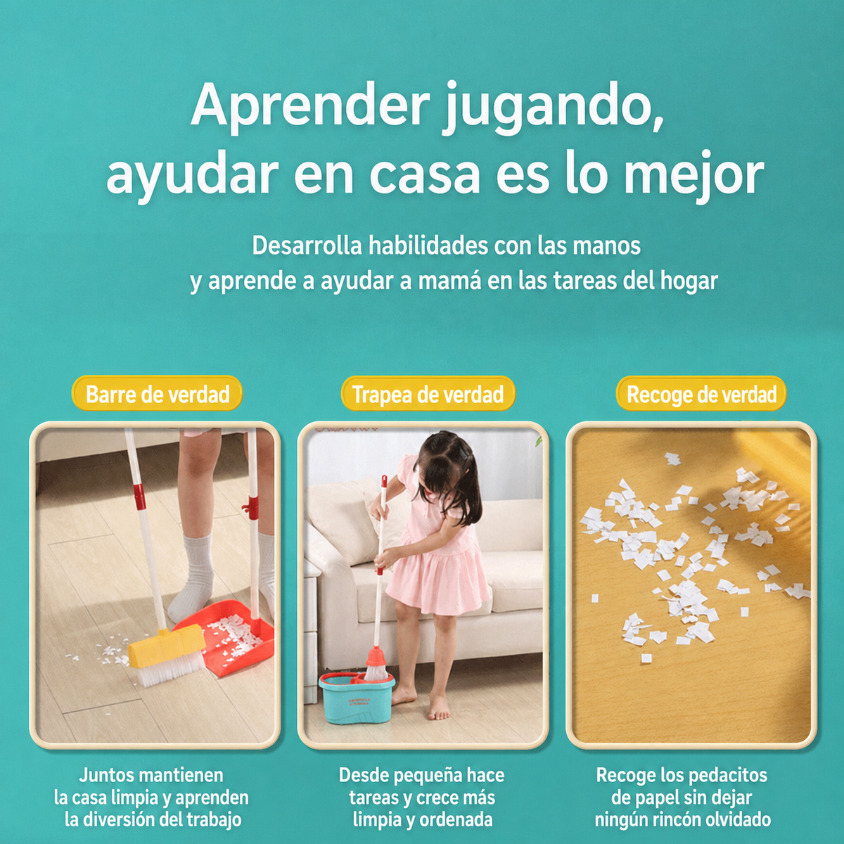 Set de Limpieza de Juguete con Luces y Sonido para Niños - 3