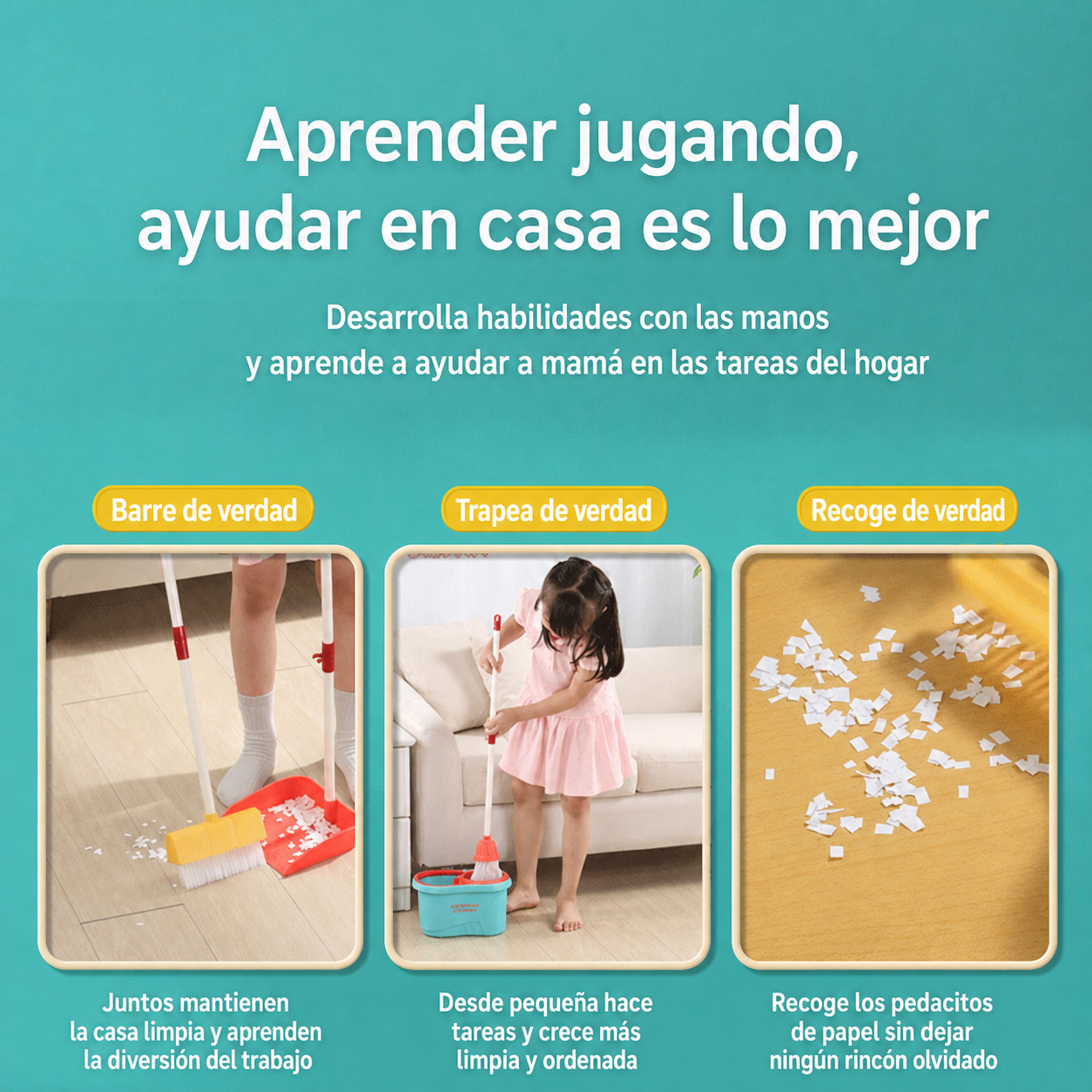 Set de Limpieza de Juguete con Luces y Sonido para Niños - 3