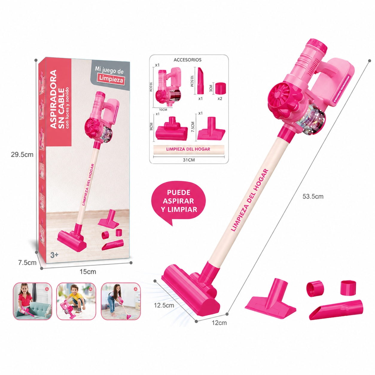 Set de Limpieza de Juguete con Luces y Sonido para Niños - 8