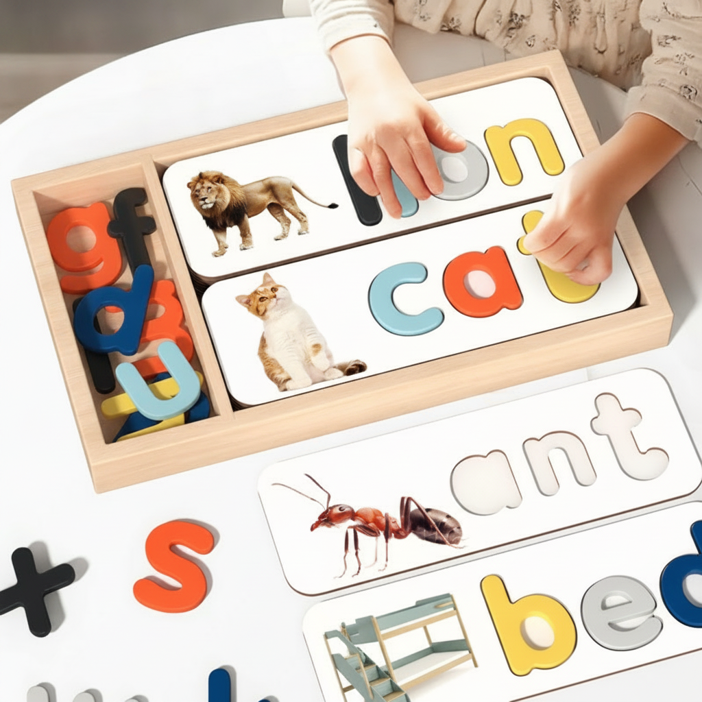 Juego de palabras en inglés caja de madera 4-6 años - 1