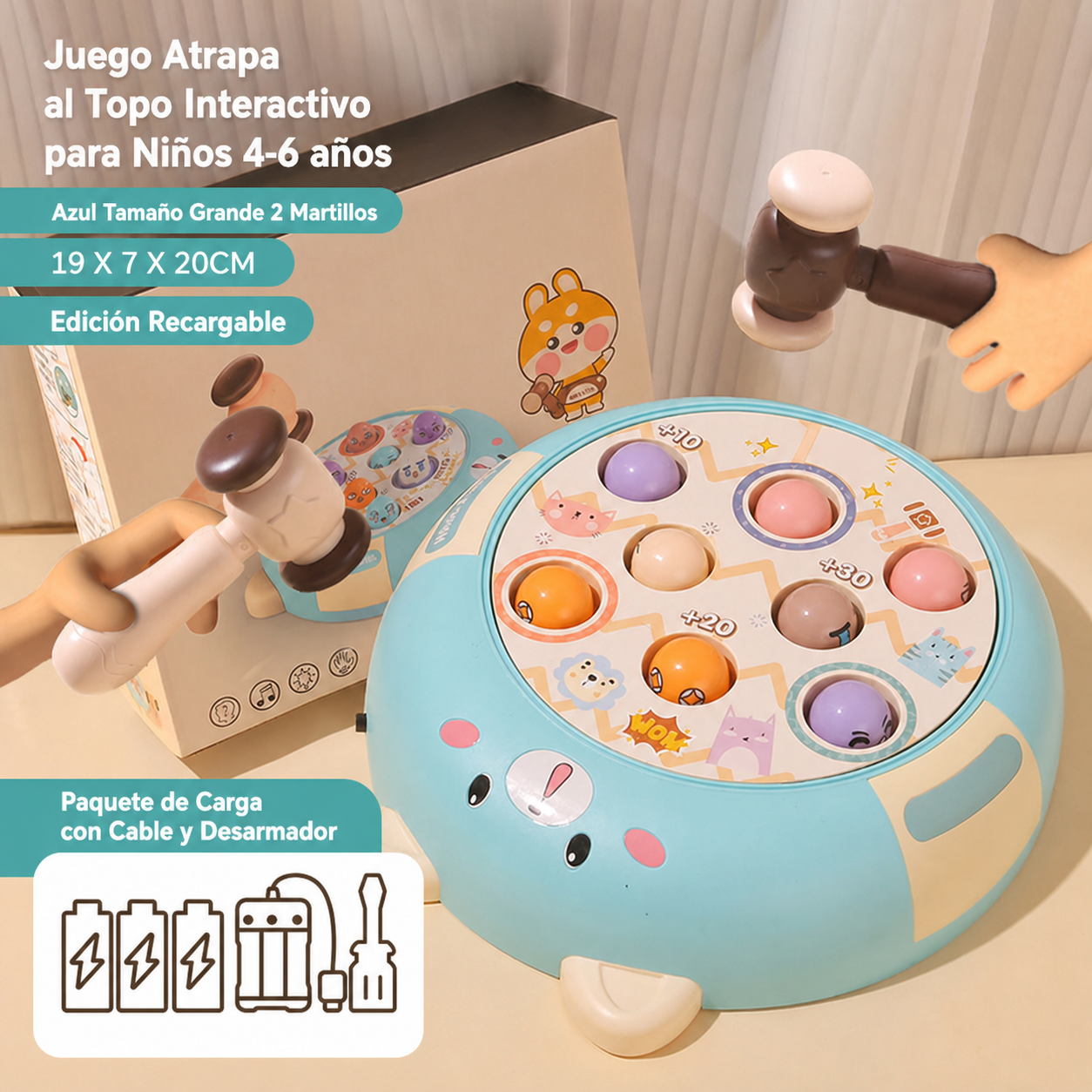 Juego Atrapa al Topo Interactivo para Niños 4-6 años