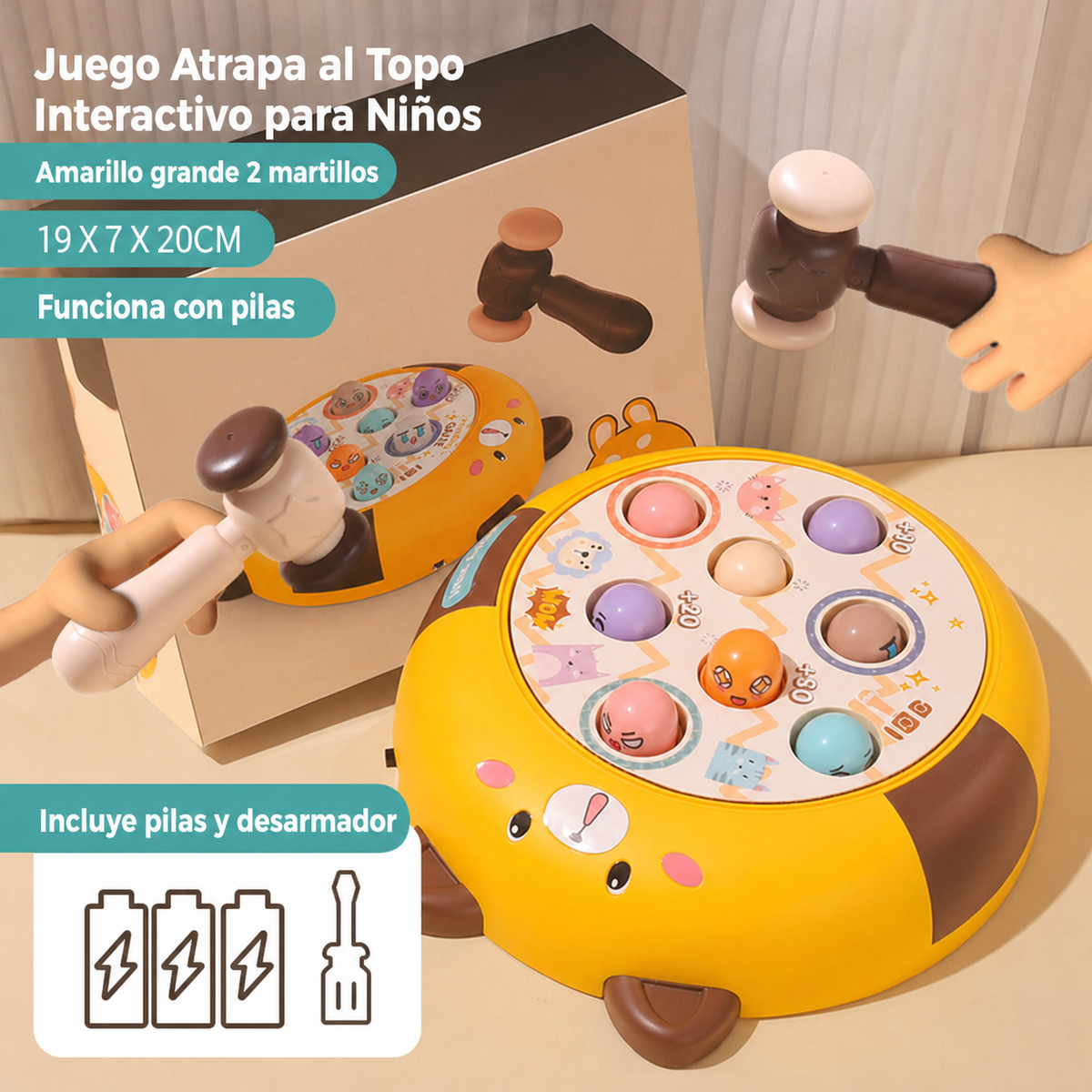 Juego Atrapa al Topo Interactivo para Niños 4-6 años