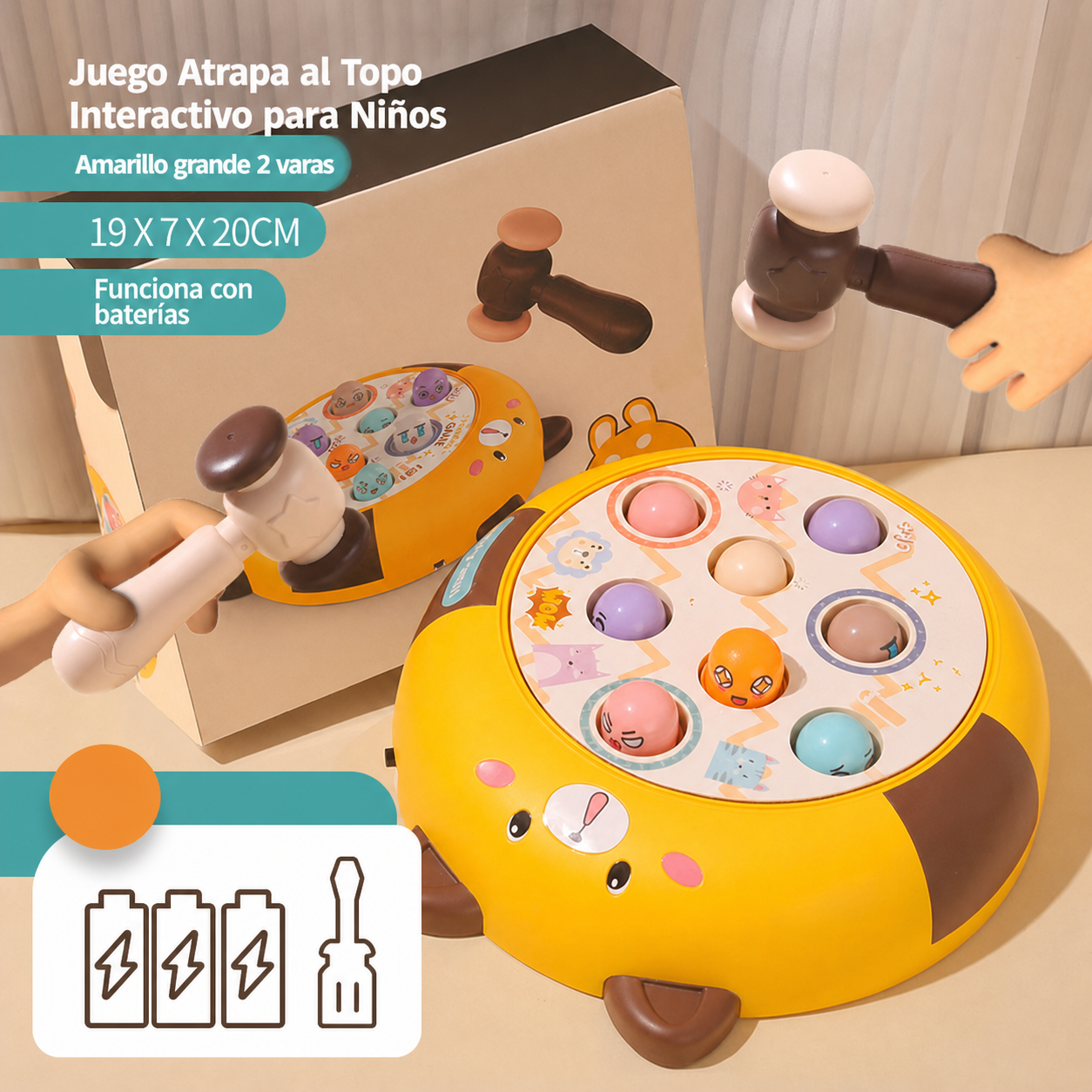 Juego Atrapa al Topo Interactivo para Niños 4-6 años