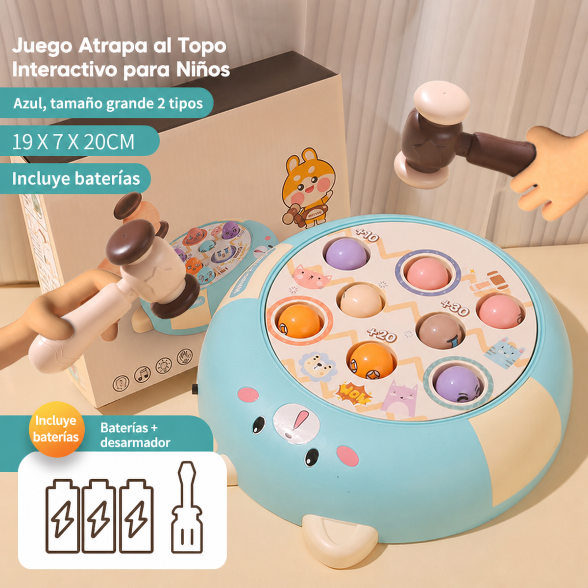 Juego Atrapa al Topo Interactivo para Niños 4-6 años