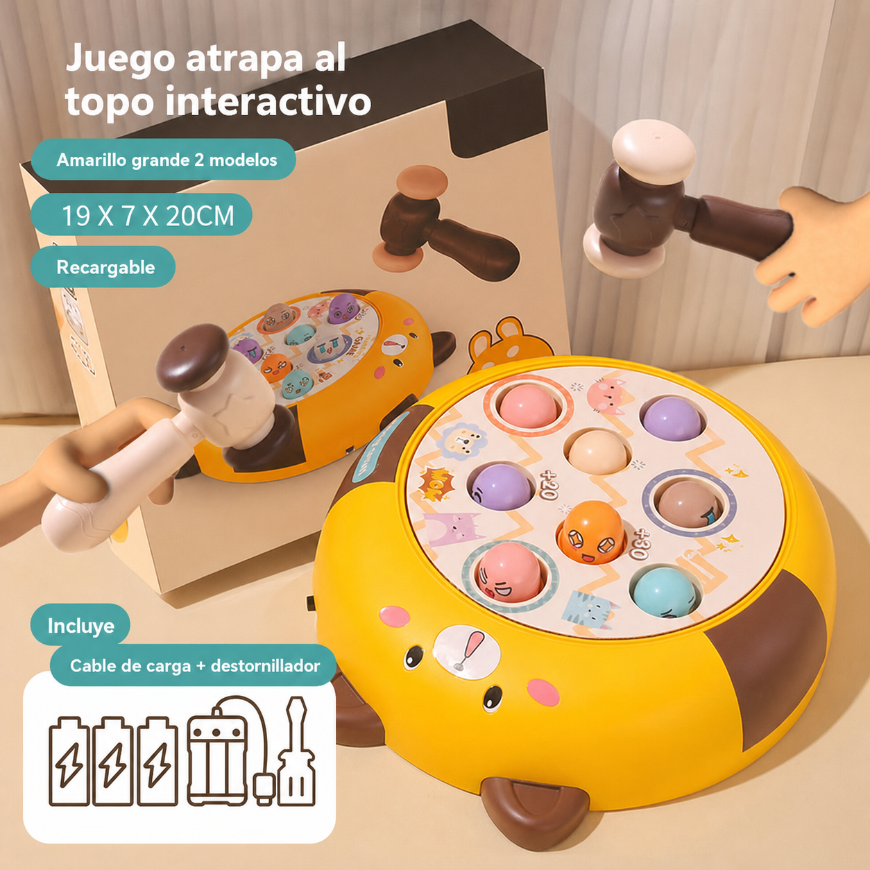 Juego Atrapa al Topo Interactivo para Niños 4-6 años