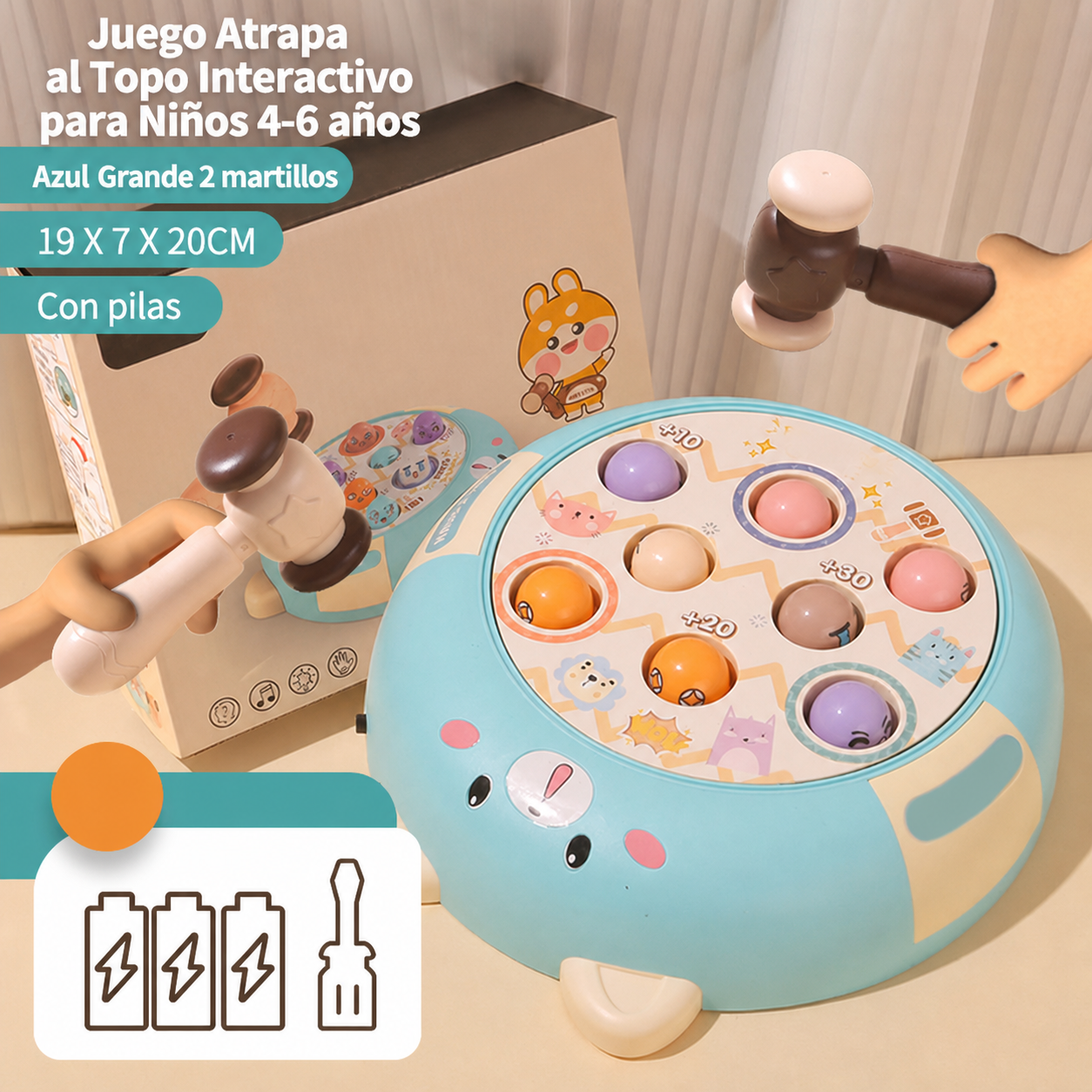 Juego Atrapa al Topo Interactivo para Niños 4-6 años