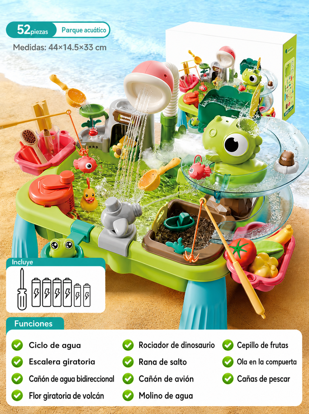 Mesa de agua multijuegos para niños – Parque acuático - 7