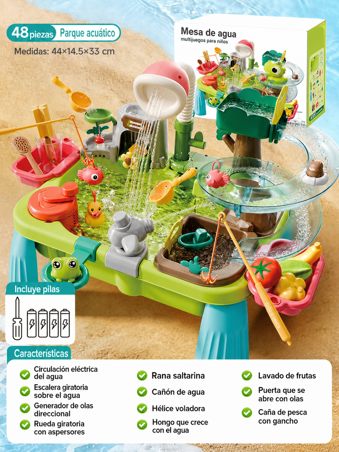 Mesa de agua multijuegos para niños – Parque acuático - 9