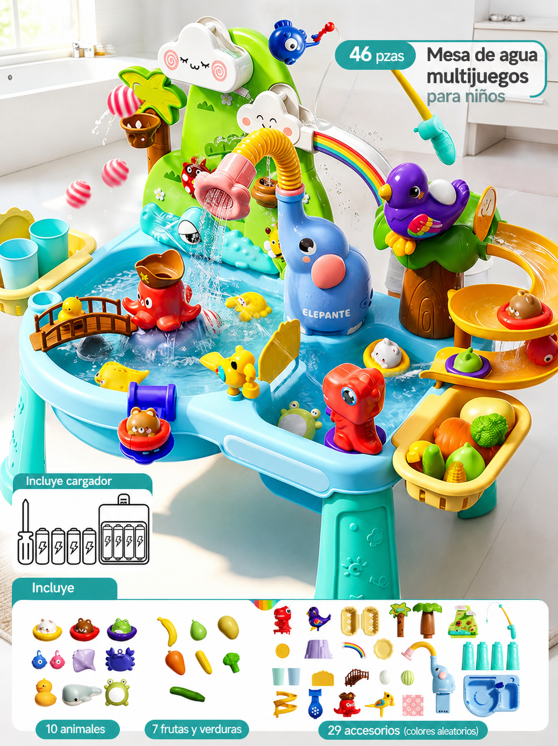 Mesa de agua multijuegos para niños – Parque acuático