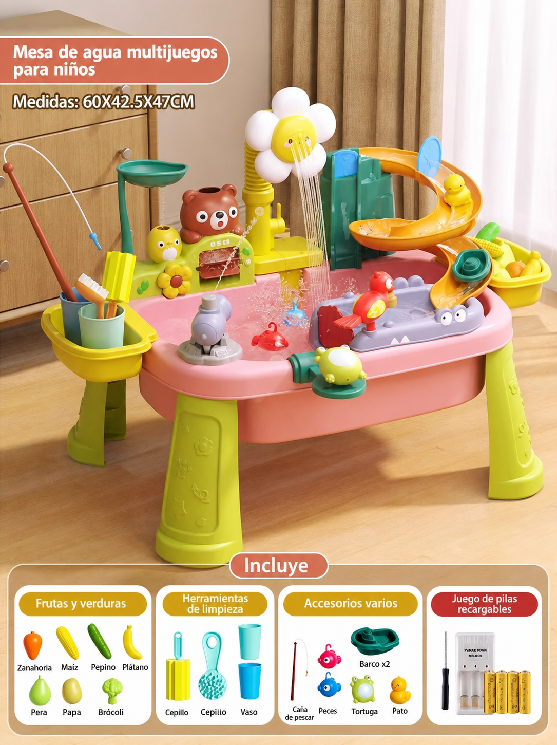 Mesa de agua multijuegos para niños – Parque acuático