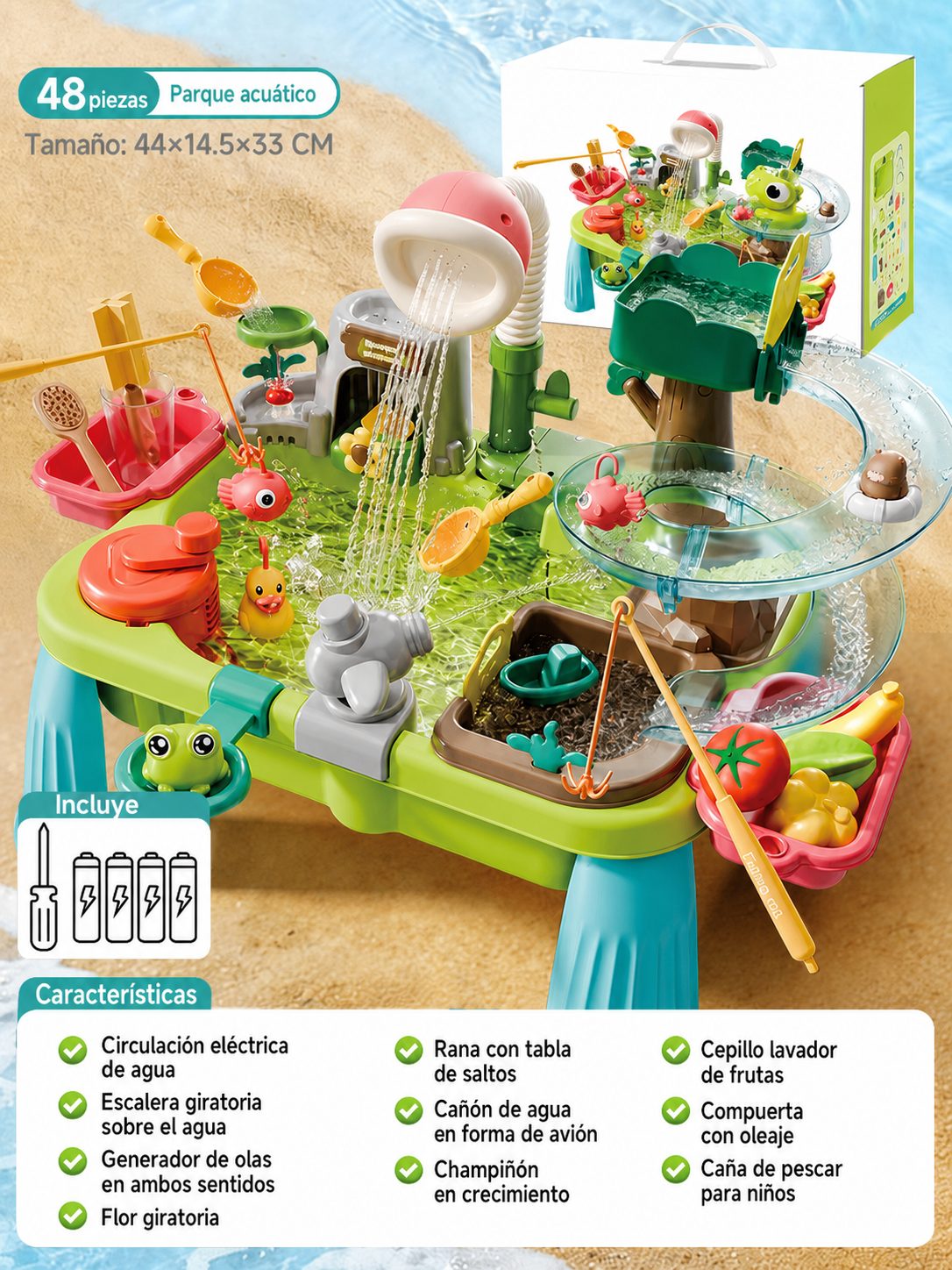 Mesa de agua multijuegos para niños – Parque acuático
