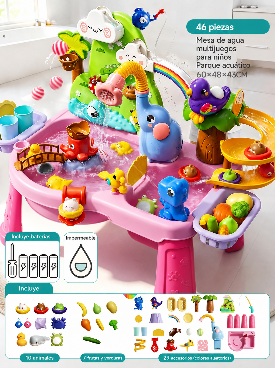 Mesa de agua multijuegos para niños – Parque acuático