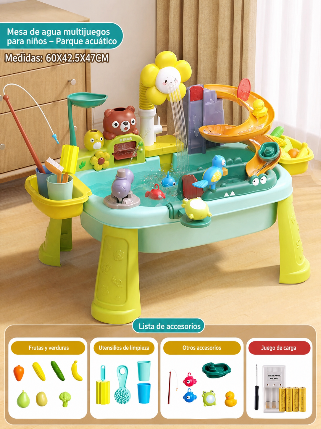 Mesa de agua multijuegos para niños – Parque acuático